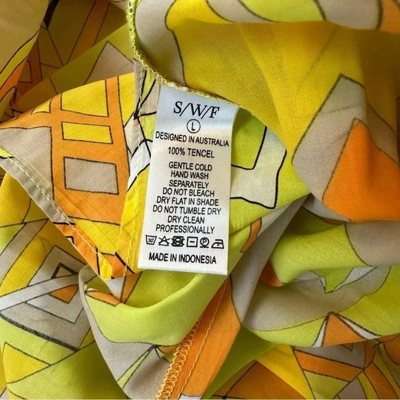 S/W/F x REVOLVE Halter Maxi Dress Poolside Print Boho Resort TENCEL Size L - Picture 15 of 15